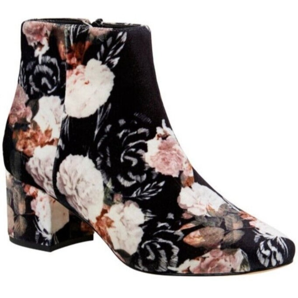 Nine West ankle boots Sze 6  floral suede fabric RRP $219 bohemian vintage retro - Picture 2 of 10